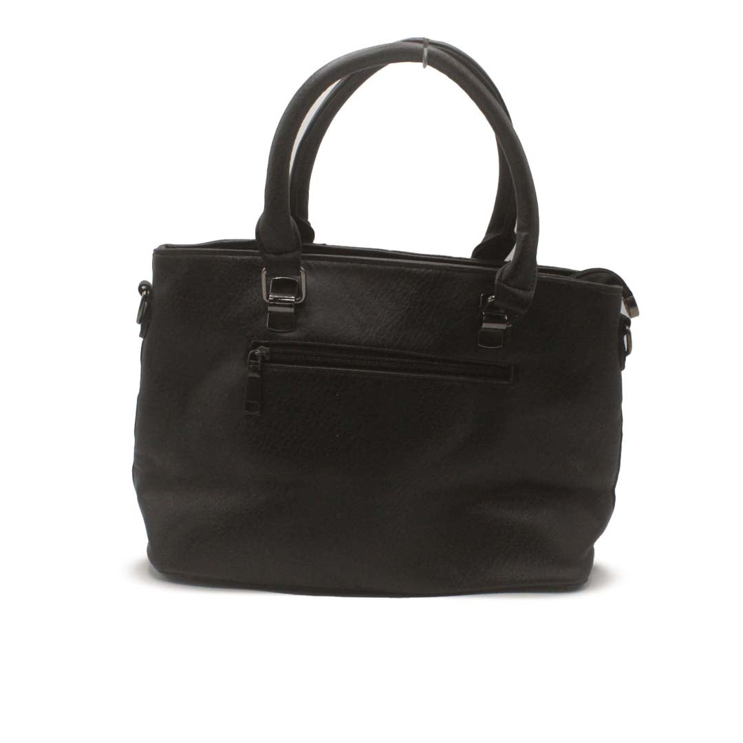 CLASSIC BLACK LEATHER HAND BAG