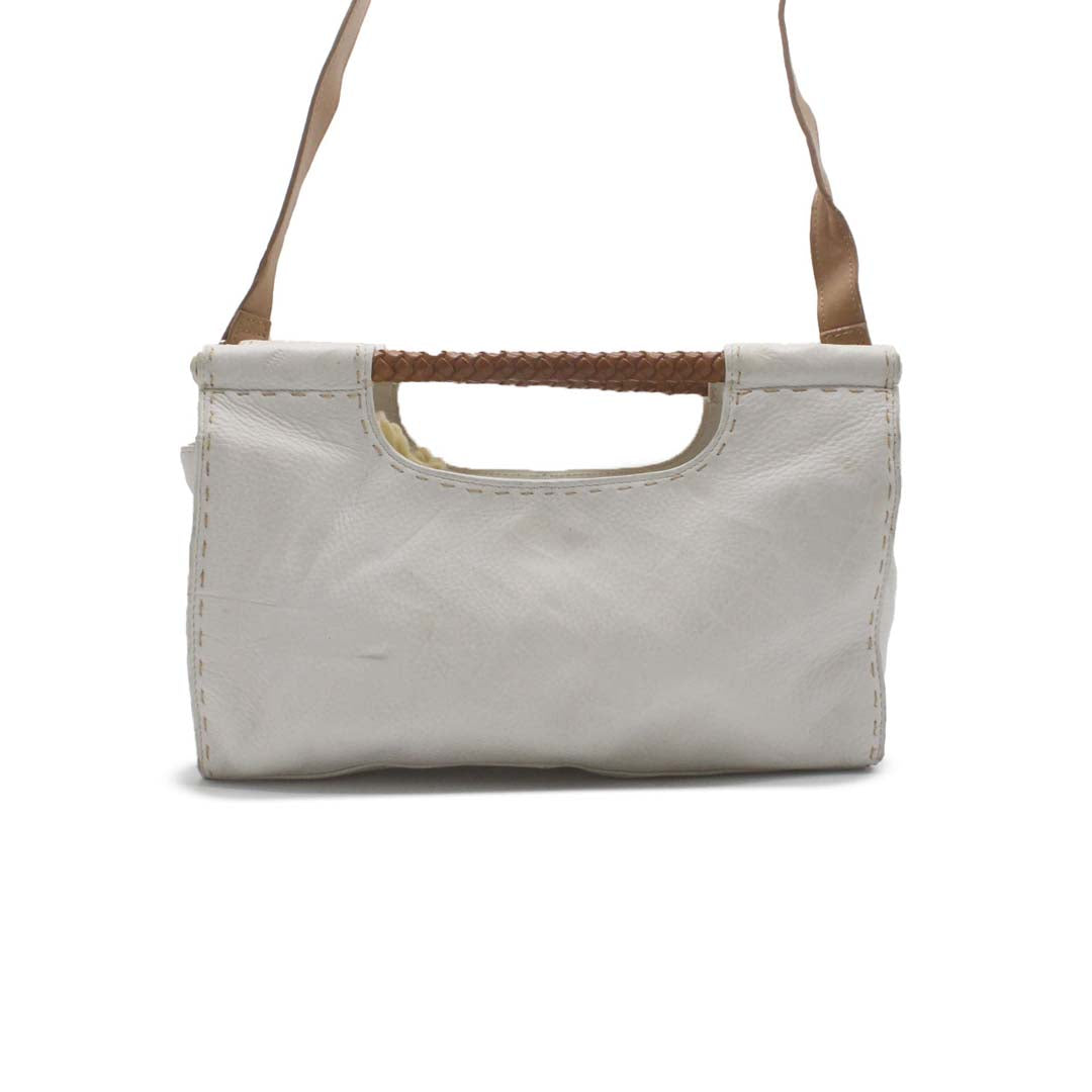 FROSSIL WHITE LEATHER SHOULDER BAG