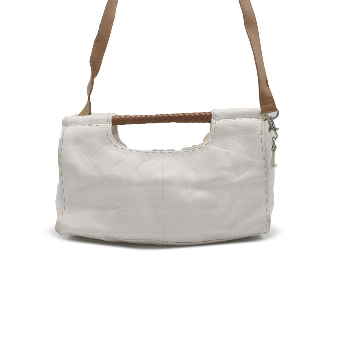 FROSSIL WHITE LEATHER SHOULDER BAG