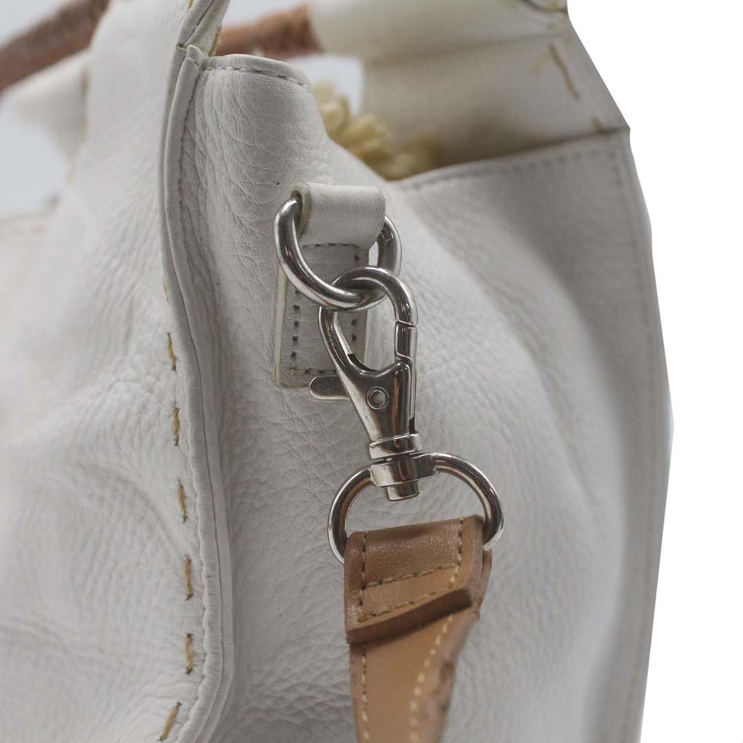 FROSSIL WHITE LEATHER SHOULDER BAG