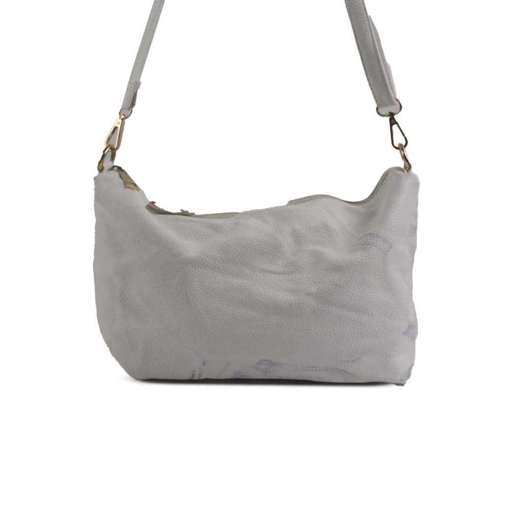 CLASSIC WHITE LEATHER HOBO BAG