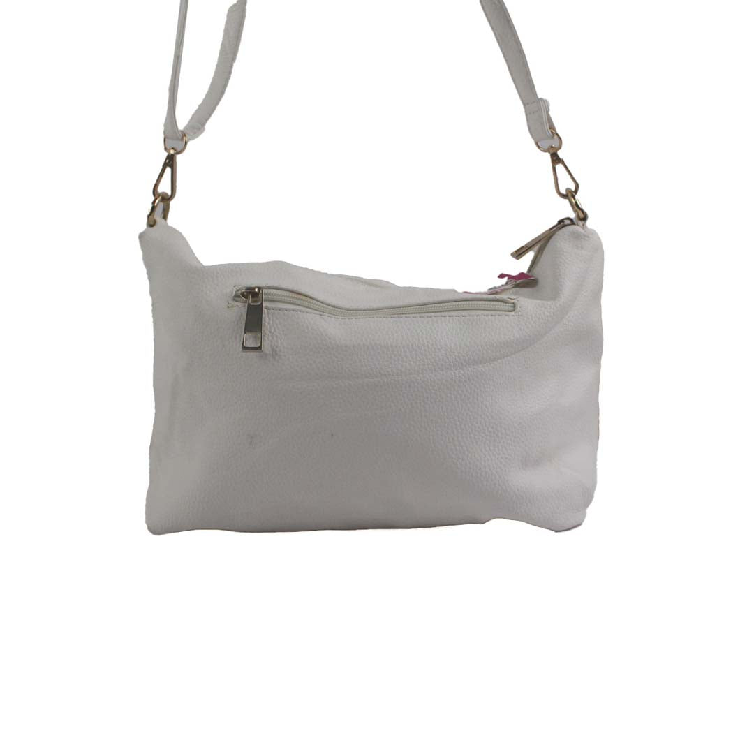 CLASSIC WHITE LEATHER HOBO BAG