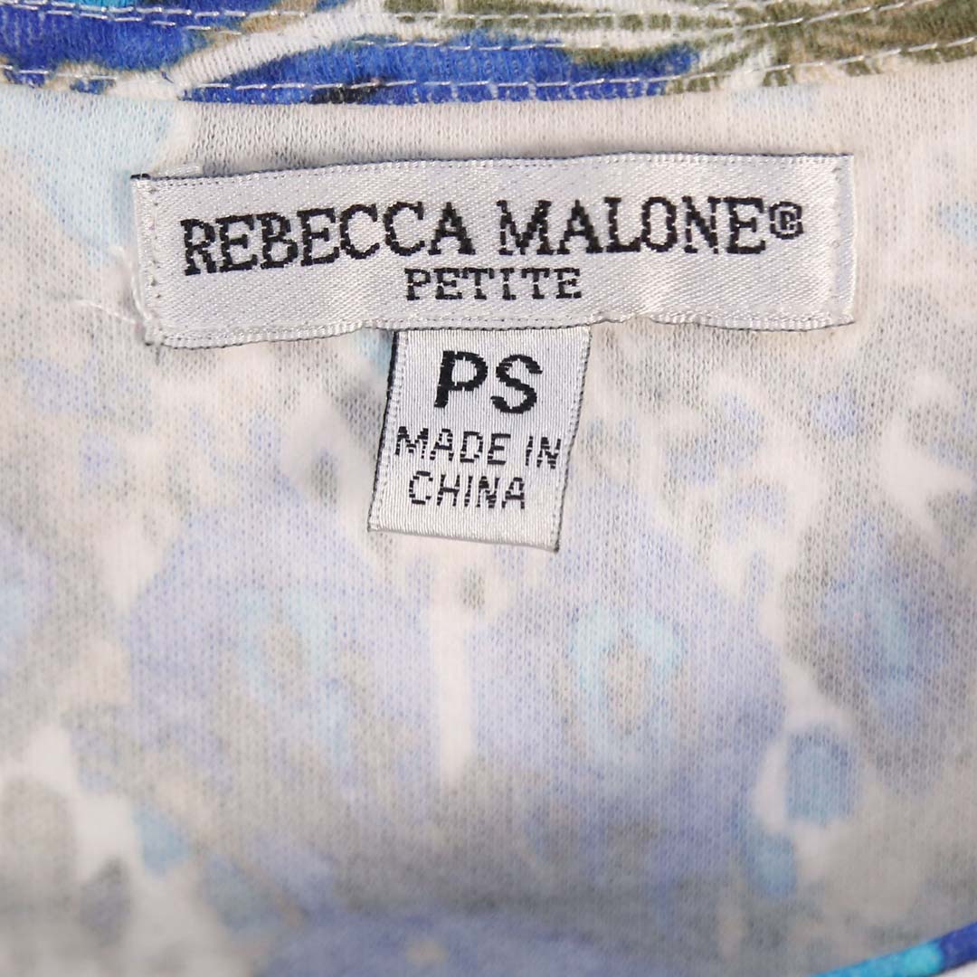 REBECCA MALONE R NECK PRINTED TOP