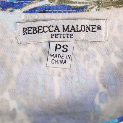 REBECCA MALONE R NECK PRINTED TOP