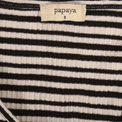 PAPAYA R NECK BLACK N WHITE TOP