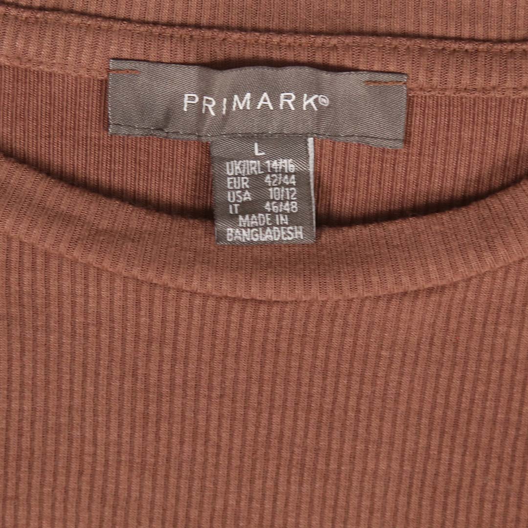 PRIMARK R NECK BROWN TOP