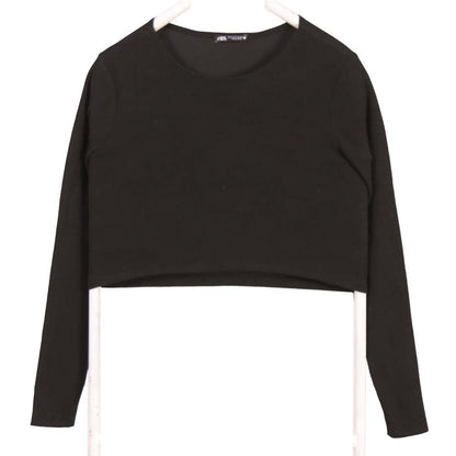 ZARA R NECK BLACK TOP