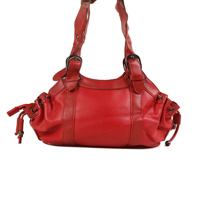 MICKEY TONI RED LEATHER DUFFLE BAG