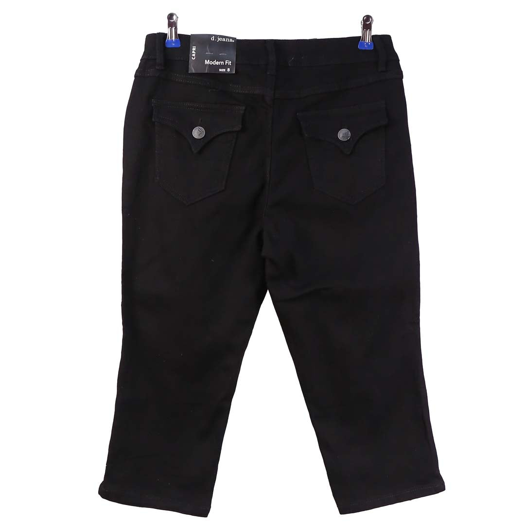 D JEANS BLACK CAPRI