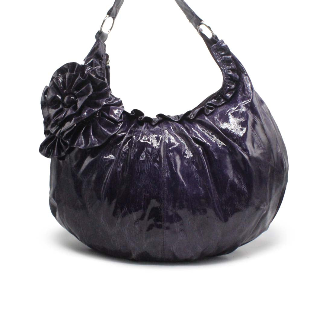 CLASSIC PURPLE MESH HOBO BAG