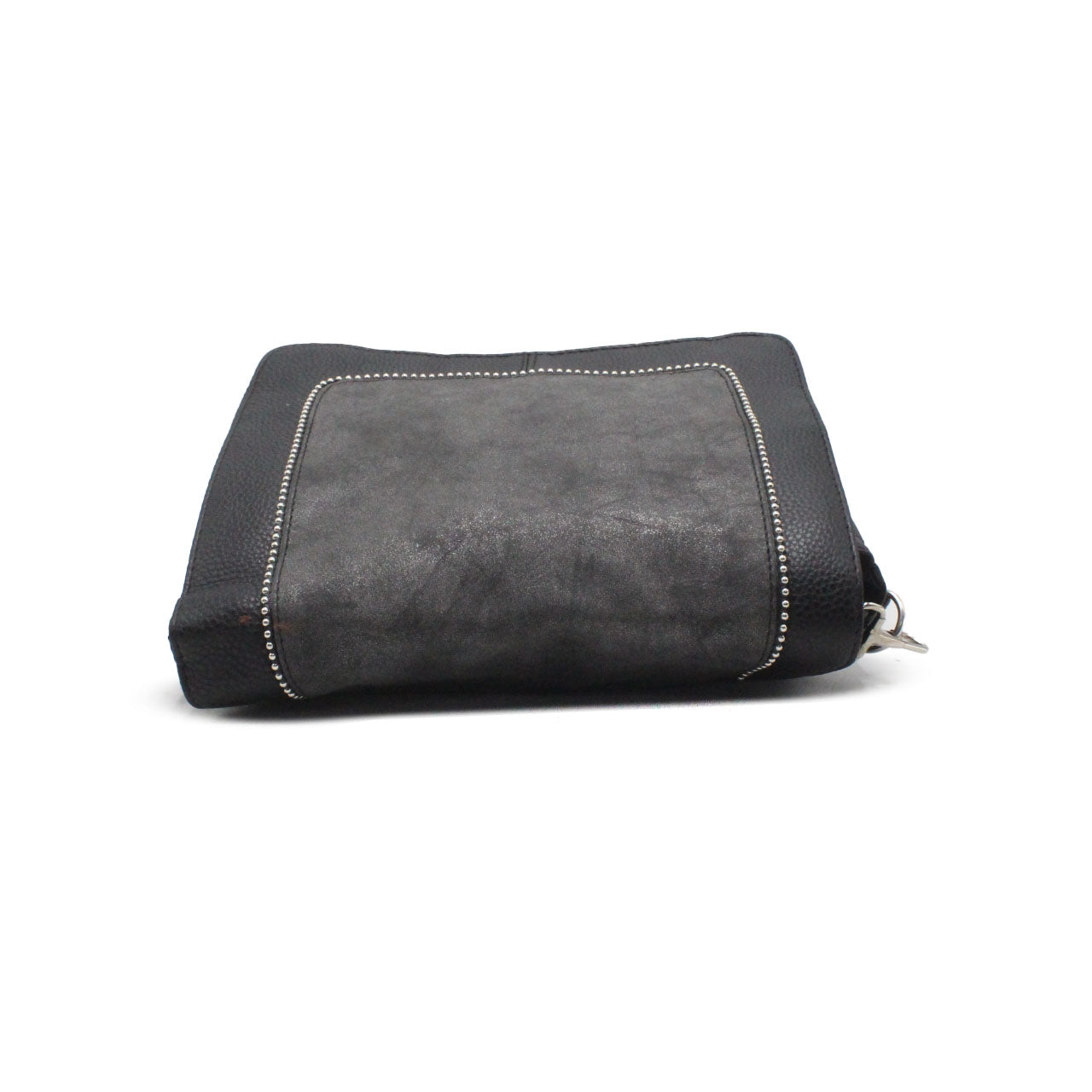 HELLINE BLACK LEATHER MESSENGER BAG