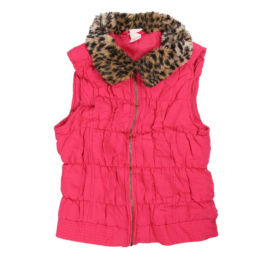 CIRCO PINK JACKET WITH FAUX LEOPARD COLLER