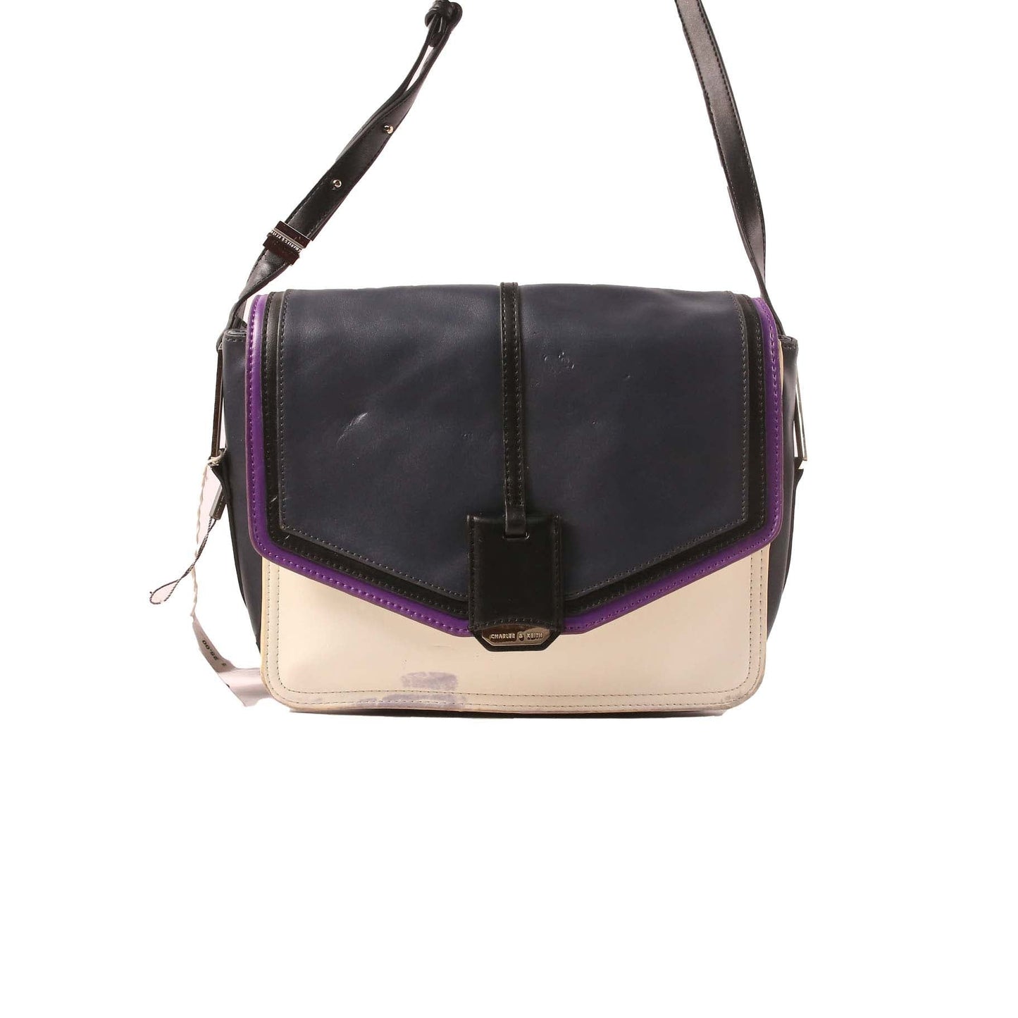 CHARLES & KEIT LEATHER SHOULDER BAG