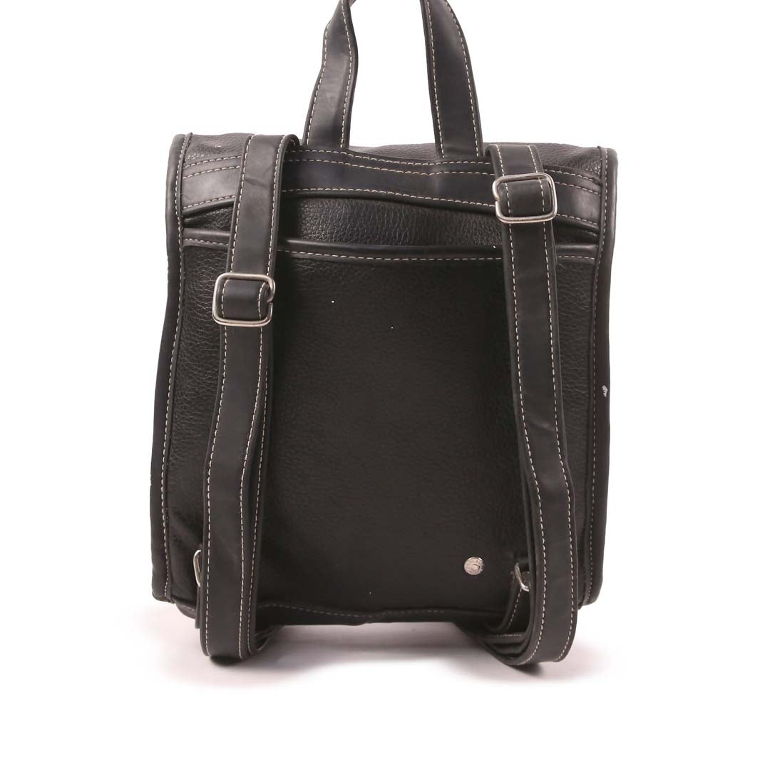 SPLASH BLACK LEATHER BACKPACK