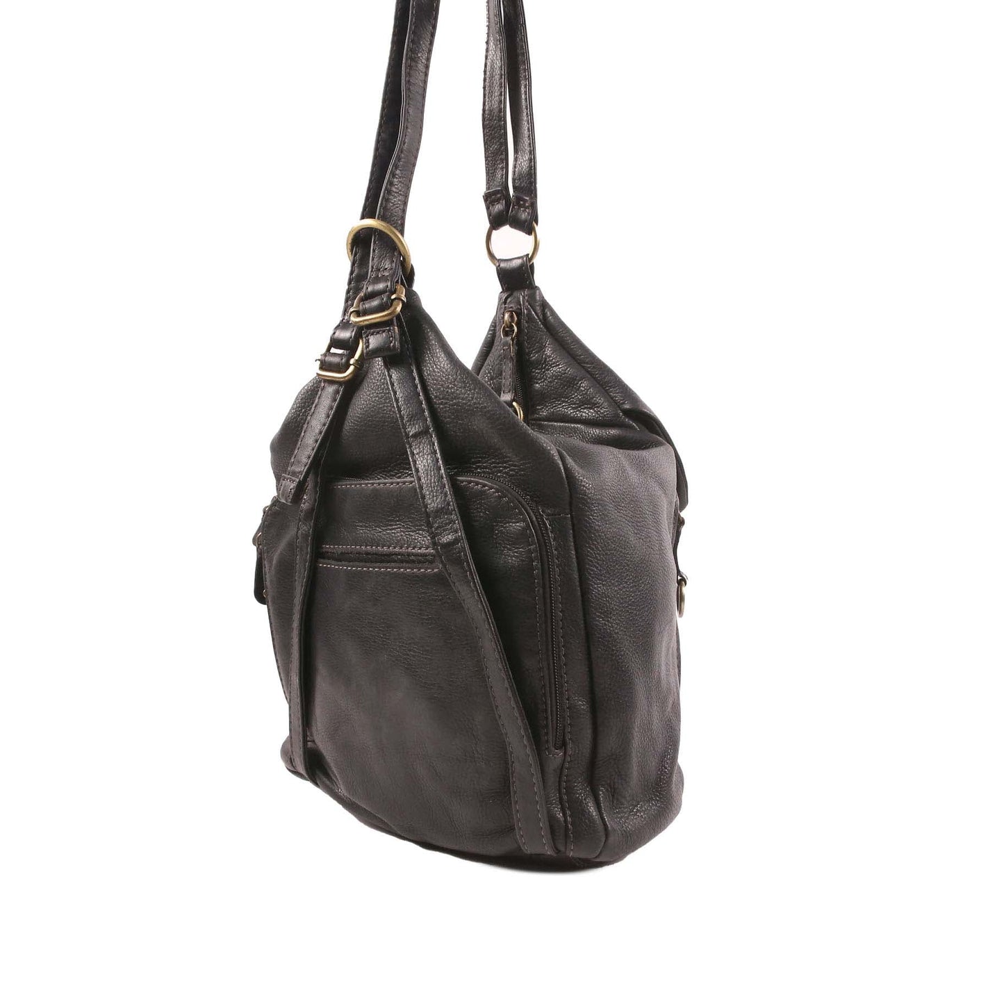 COLARDO BLACK LEATHER HOBO BAG