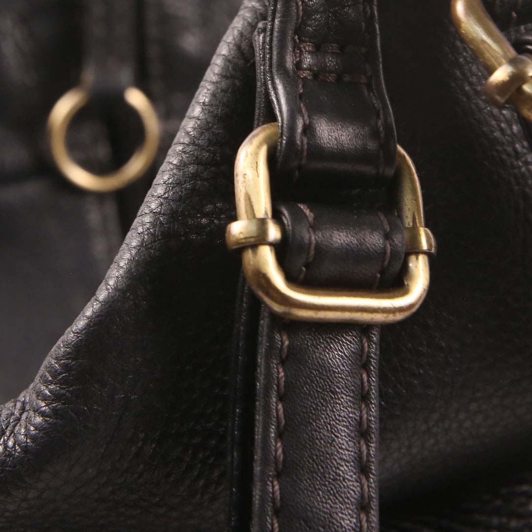 COLARDO BLACK LEATHER HOBO BAG