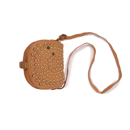 CLASSIC FASHIONED BROWN LEATHER SHOULDER BAG