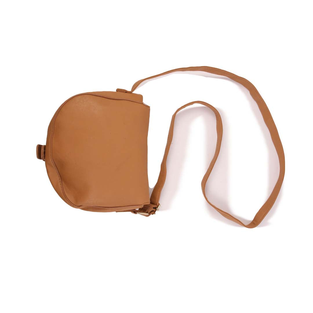 CLASSIC FASHIONED BROWN LEATHER SHOULDER BAG