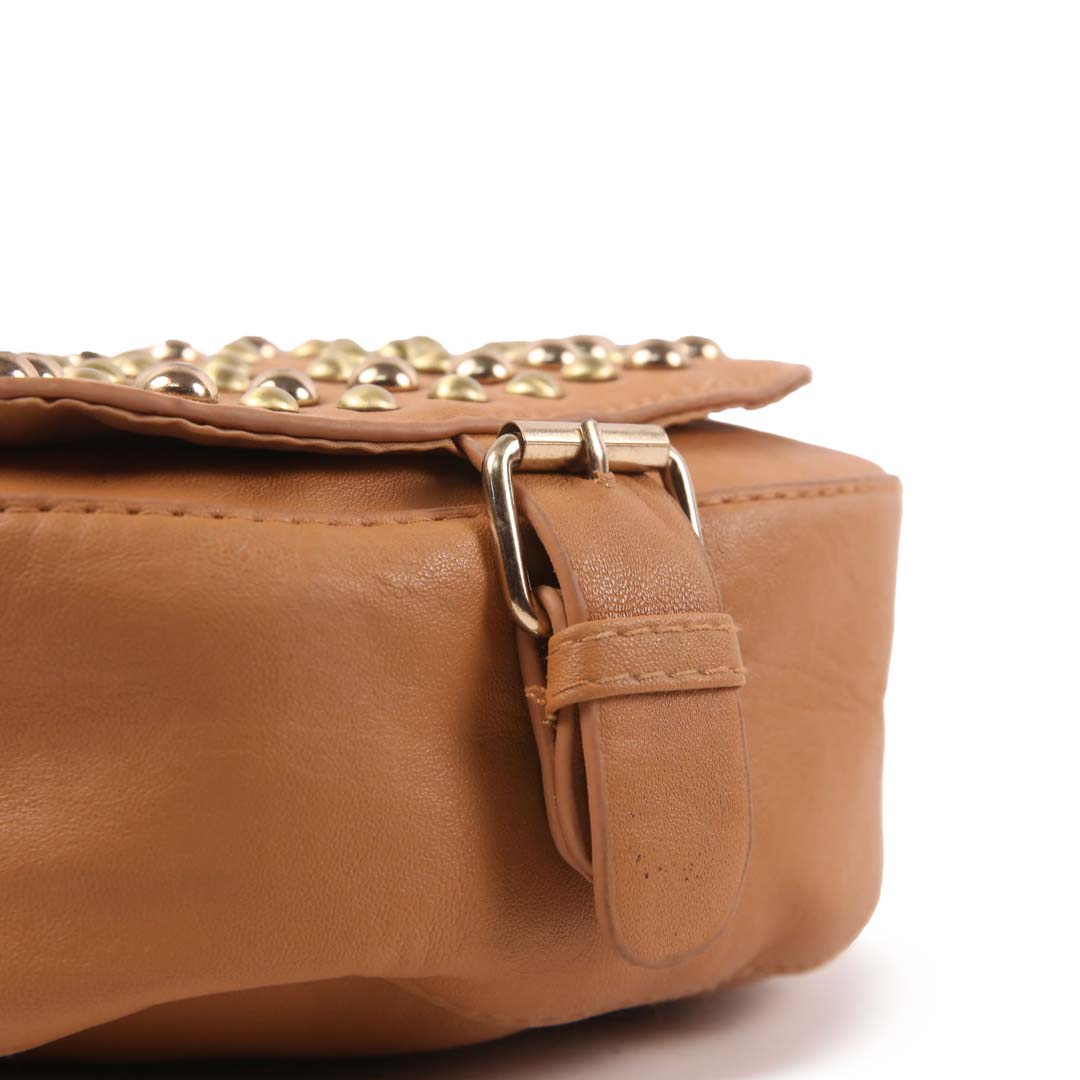 CLASSIC FASHIONED BROWN LEATHER SHOULDER BAG