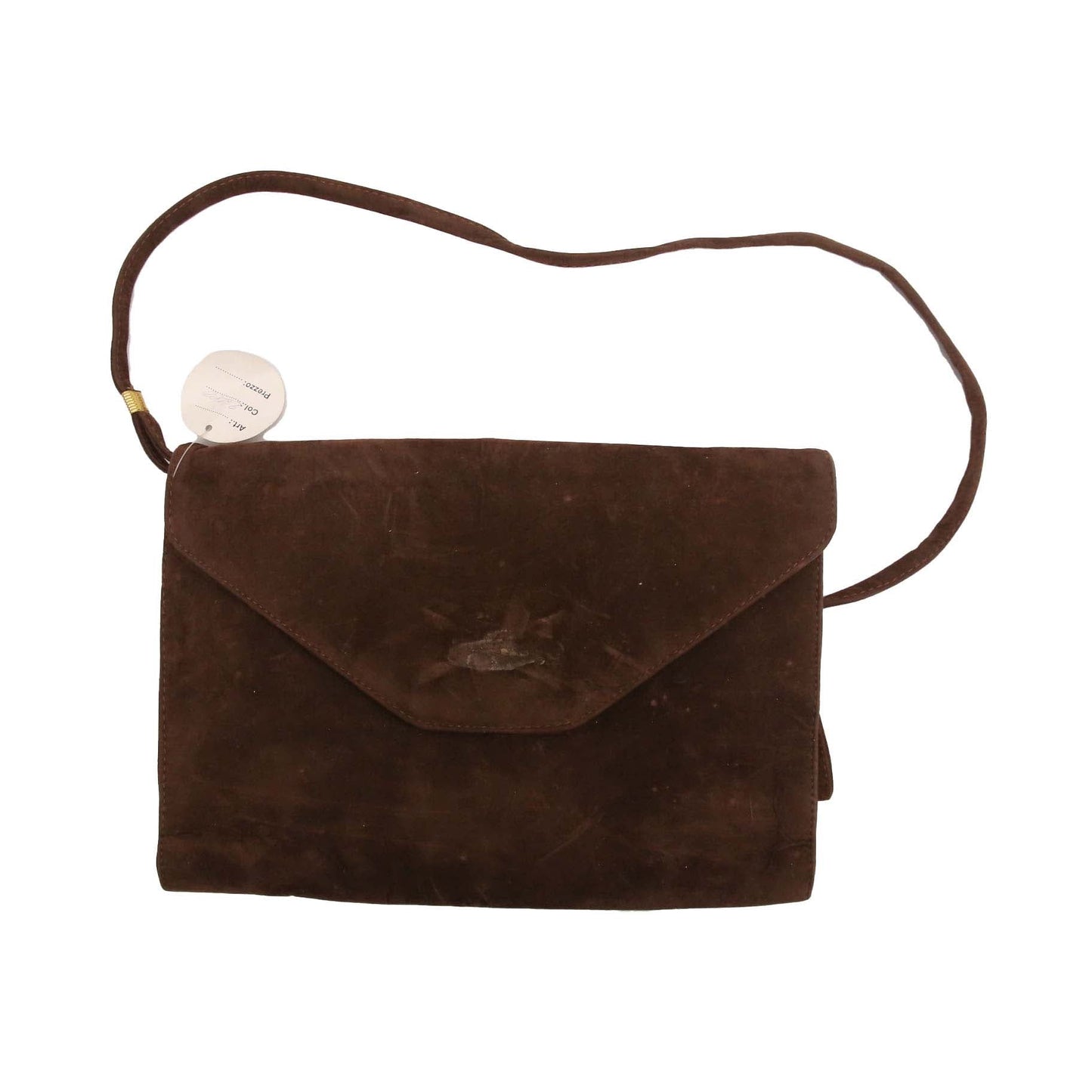 V VELVET TAN BROWN CLUTCH