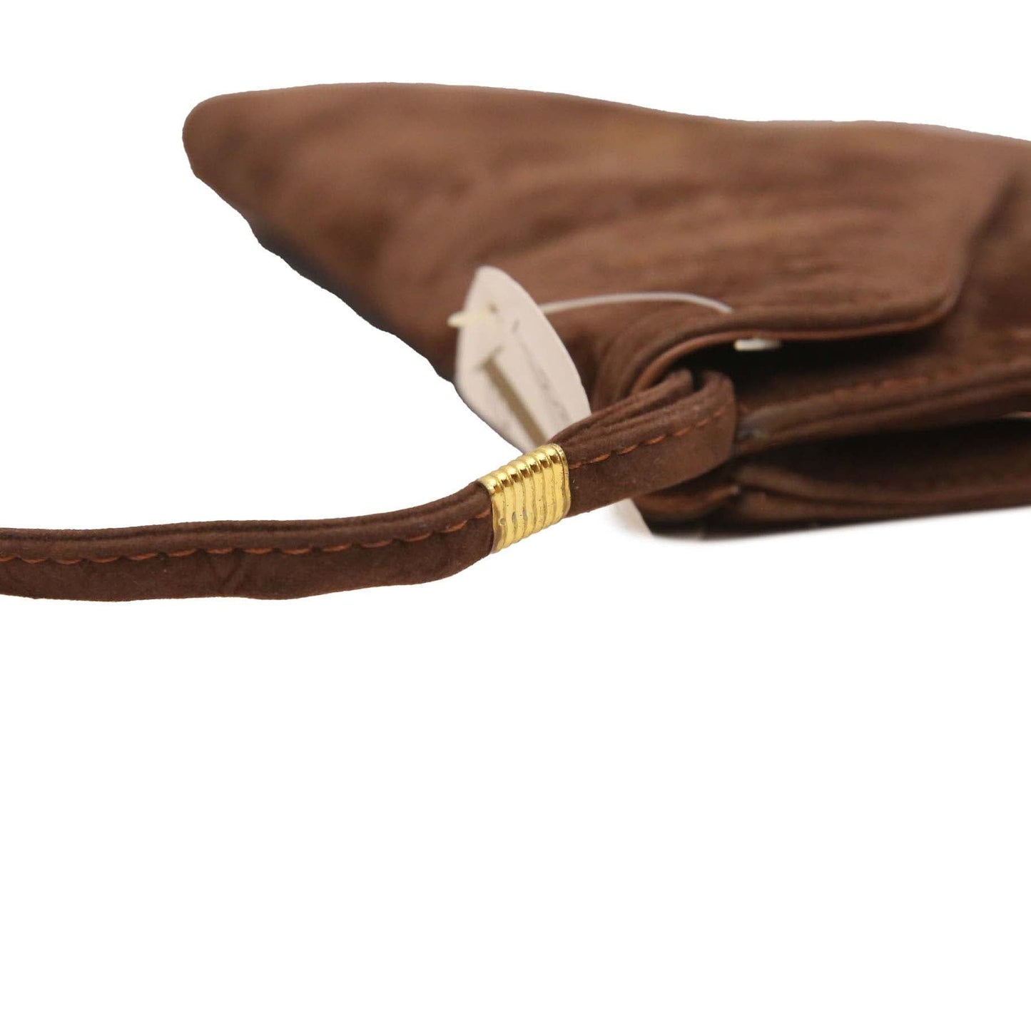 V VELVET TAN BROWN CLUTCH