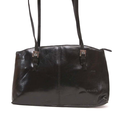 PRINCE BLACK LEATHER SHOULDER BAG