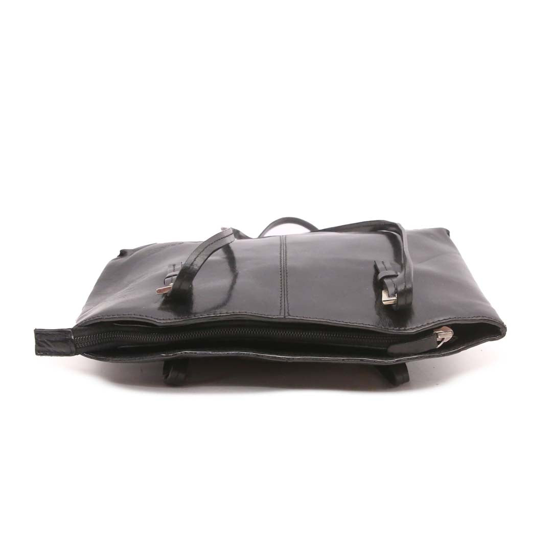 PRINCE BLACK LEATHER SHOULDER BAG