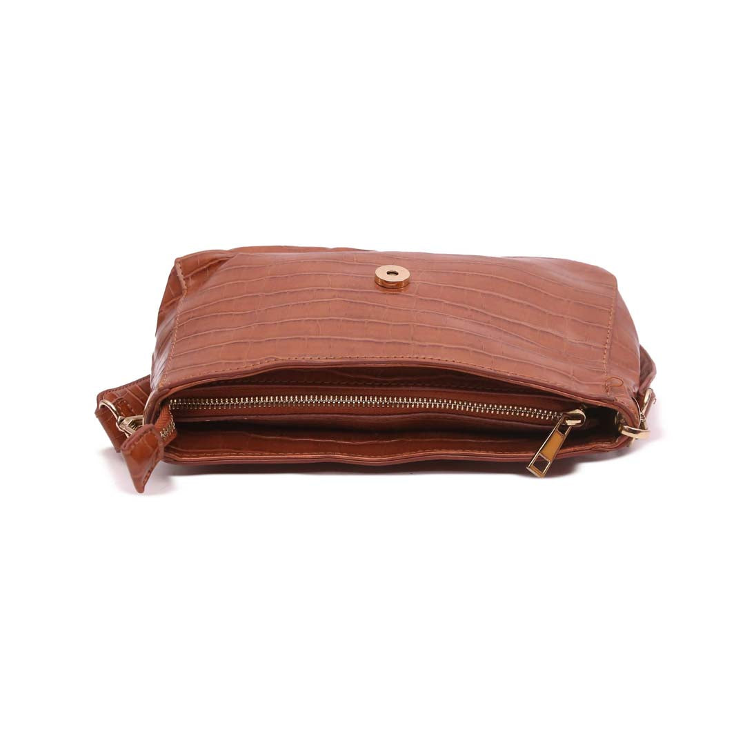 CLASSIC BROWN LEATHER HANDBAG