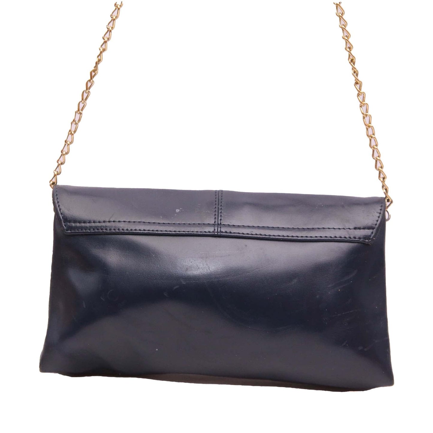 ANNA LISA NAVY BLUE LEATHER CLUTCH