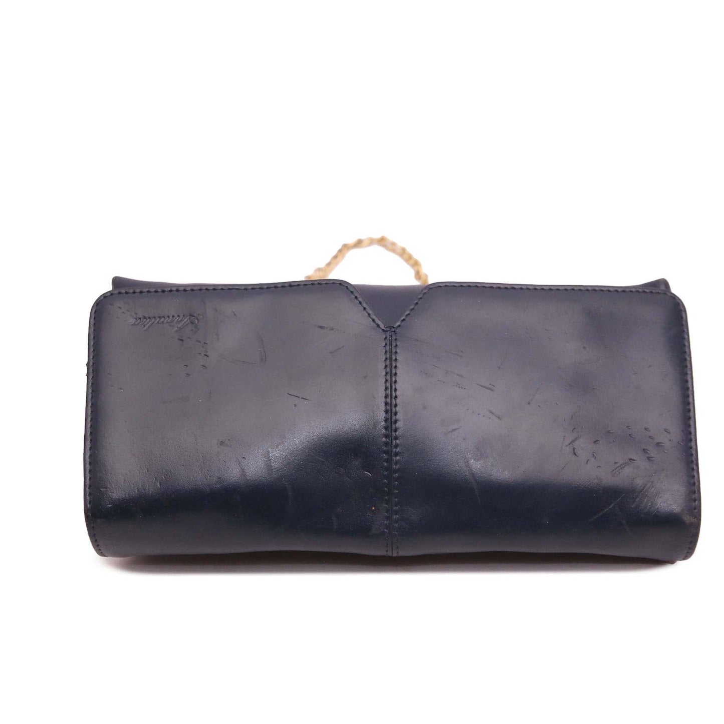 ANNA LISA NAVY BLUE LEATHER CLUTCH