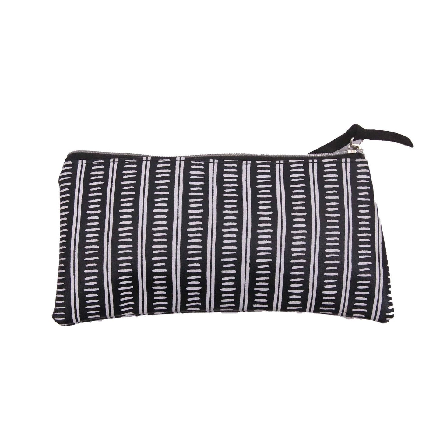 CLASSIC BLACK AND WHITE LEATHER POUCH