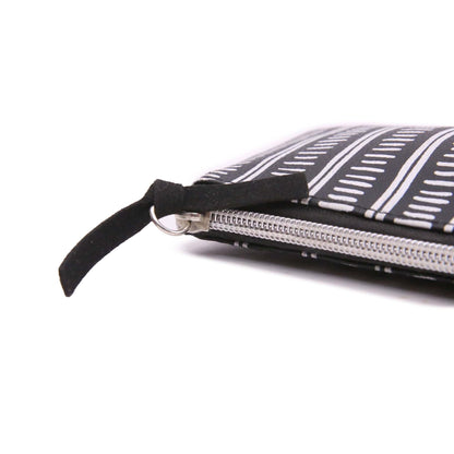 CLASSIC BLACK AND WHITE LEATHER POUCH