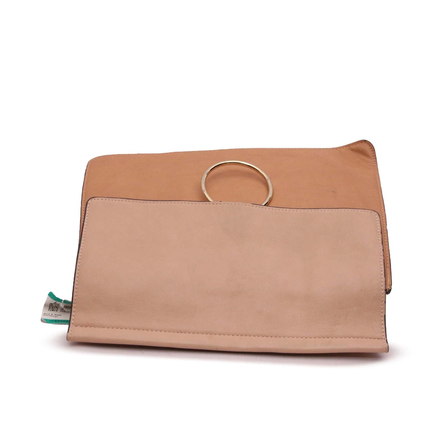 CLASSIC RING STYLE BROWN LEATHER CLUTCH