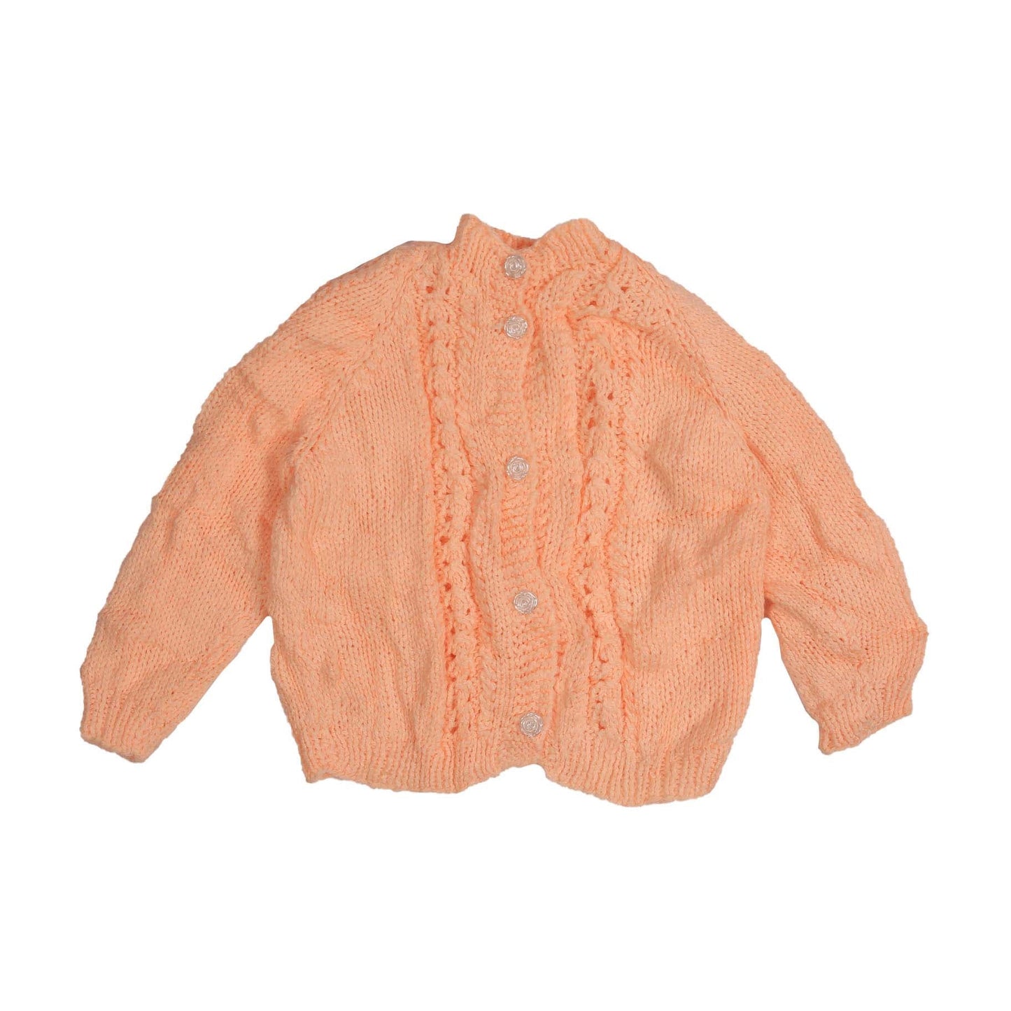 CLASSIC PEACH KNITTED CARDIGAN SWEATER