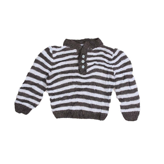 STRIPED HAND KNIT SWEATER