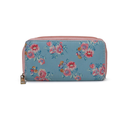 Pink Blue Floral Wallet