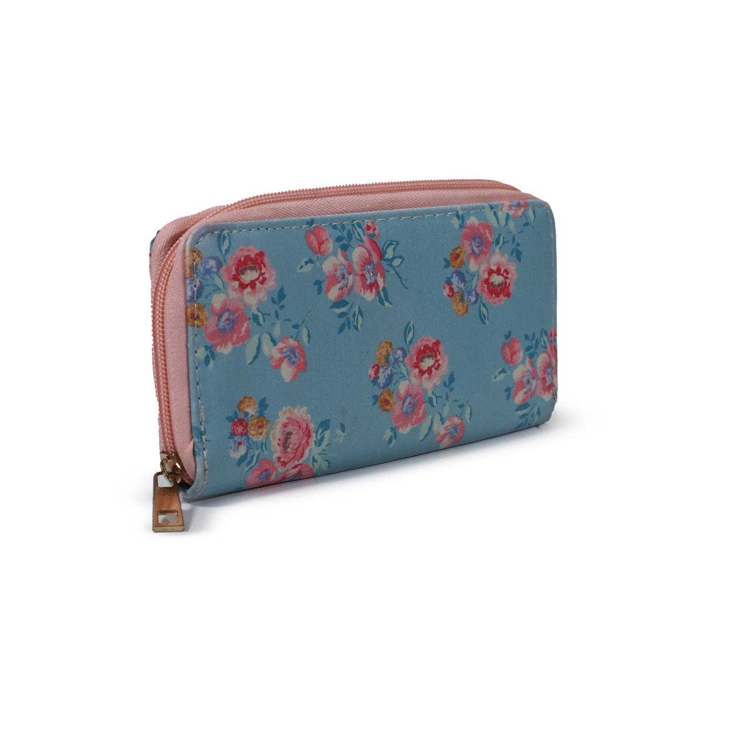 Pink Blue Floral Wallet