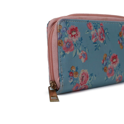 Pink Blue Floral Wallet