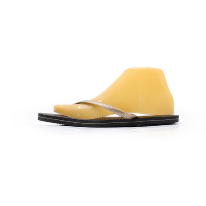 Classic Black And Golden Flip Flop