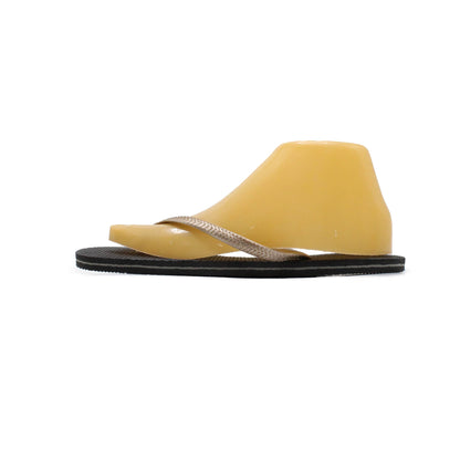 Classic Black And Golden Flip Flop