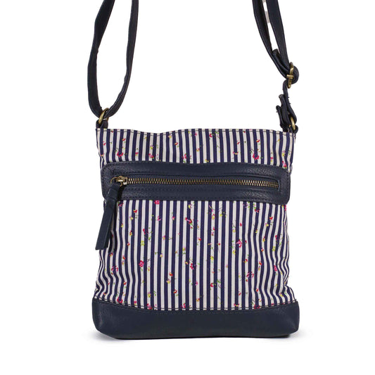 Classic Blue Striped Shoulder Bag