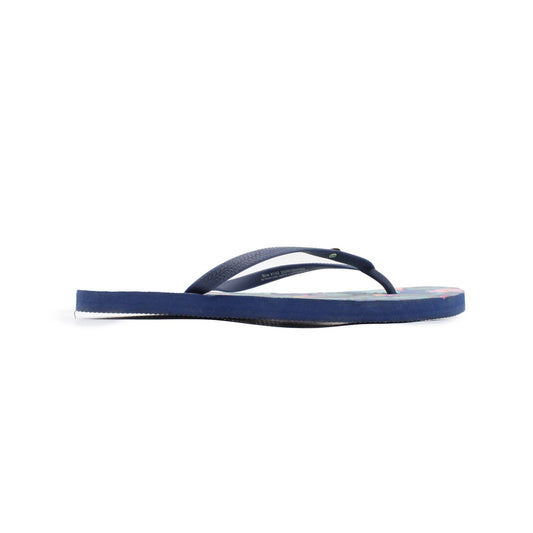 Flower Printed Blue Flip Flop