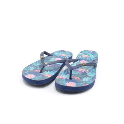 Flower Printed Blue Flip Flop