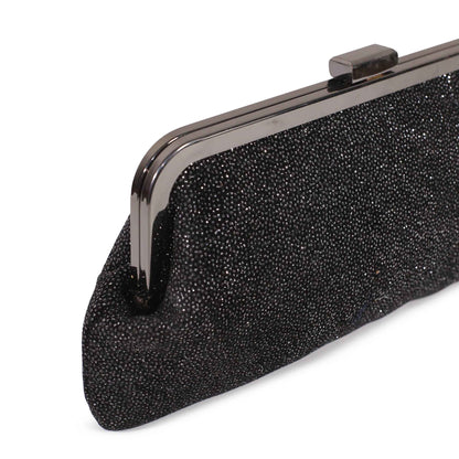 Classic Black Beaded Women Clutch