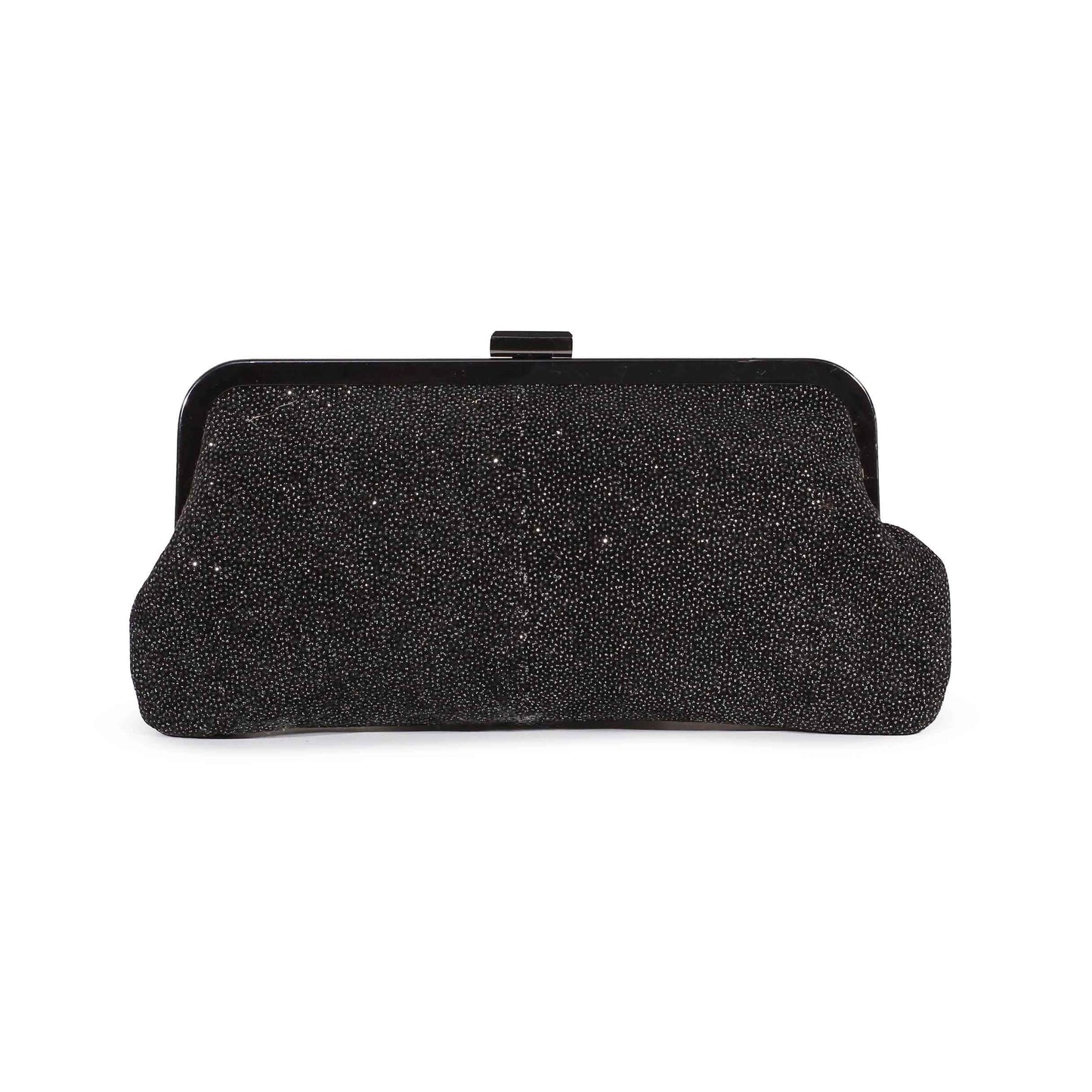 Classic Black Beaded Women Clutch