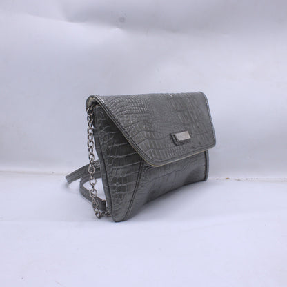 Nine West Women's Faux Alligator Gray Double Sided Crossbody Bag