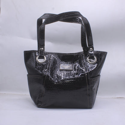 Relic Brand Collection  Black Faux Crocodile Leather Print Bag