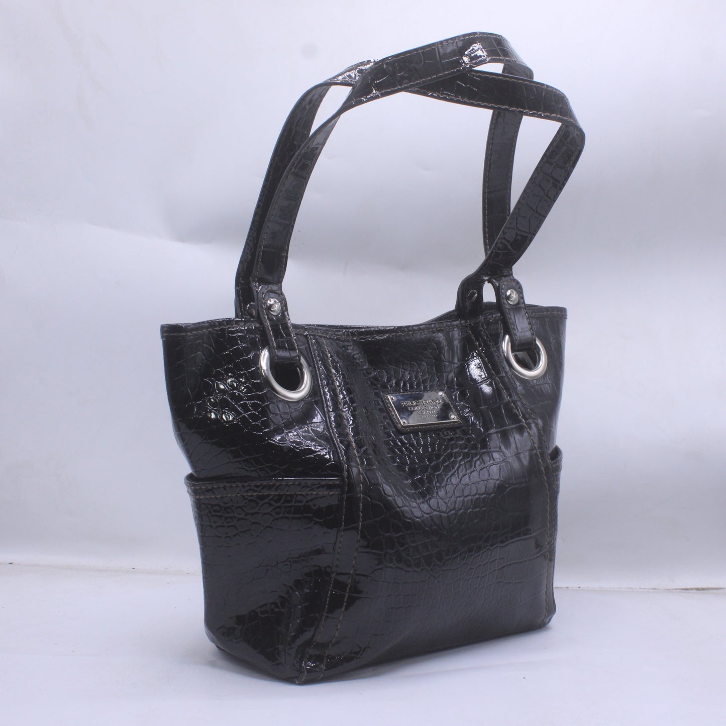 Relic Brand Collection  Black Faux Crocodile Leather Print Bag