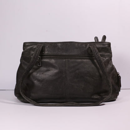 Auth sissirossi - Dark Black Leather Tote Bag