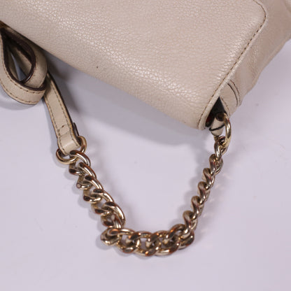 Calvin Klein Beige Crossbody Pebbled Leather Purse